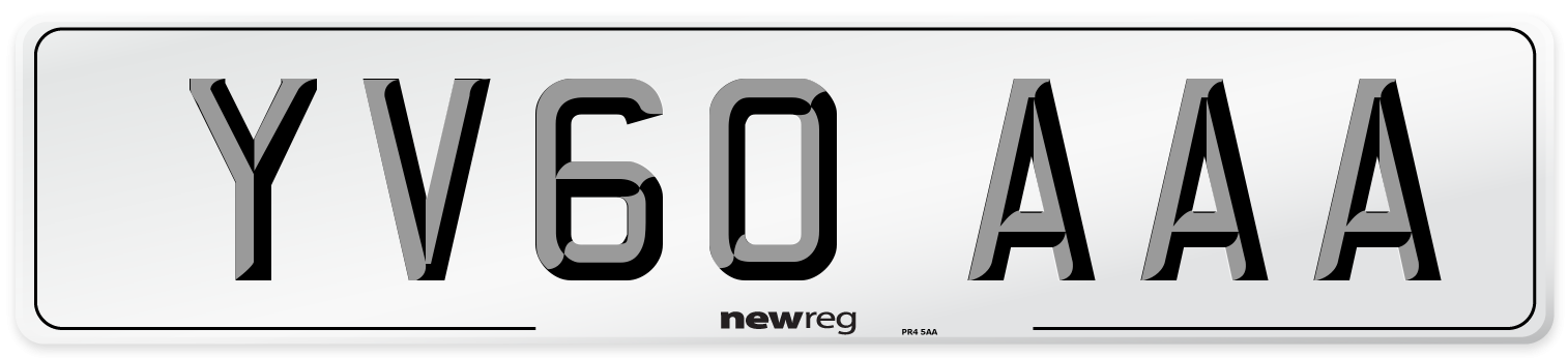 YV60 AAA Number Plate from New Reg